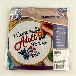 Embroidery Kit embroidery 🧵 🪡 I Can’t Adult Today with Flowers NEW